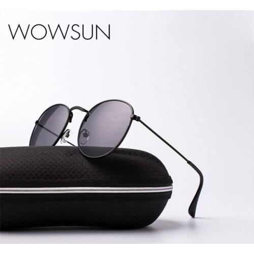 Round Metal Frame Sunglasses Ladies Brand Coated Glossy Reflective Lenses UV400