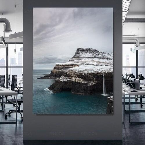 Modern Home Decor HD Printed Rock Snow Canvas Painting Wall Art Natural Landscape Poster Modular Pictures For Living Room Framed