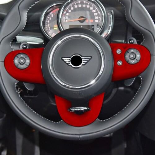 Suede Car Steering Wheel Frame Cover Trim Sticker Fit For BMW MINI F54 F55（2015+) F56（2014+） F57（2016+） F60 2017