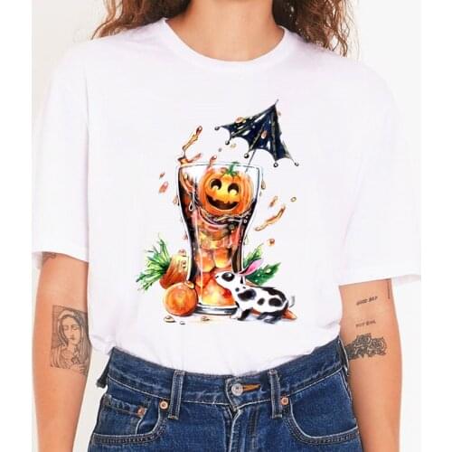 Women Lady Cartoon Round Collar Elegant 2021 T Shirt Clothes Tshirt Tees Womens Tops Female T Graphic White T-shirt