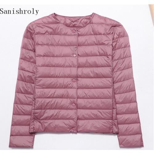 Sanishroly 2020 Women Ultra Light Down Jacket Parka White Duck Down Coat Female Two Wear Short Outerwear Tops Plus Size 4XL S879