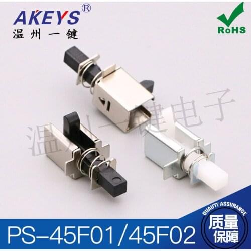 10pcs PS-45F01/02 Power button switch Push Conduction self-locking machine Top box switch button