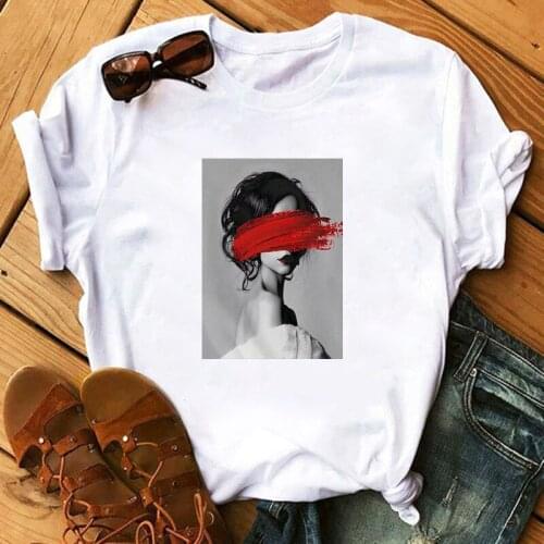 2021 Nordic Vintage Art Womens T-shirts Harajuku Fashion Lovely Oversized Tshirts Female Personality Short Sleeve TShirts Tops