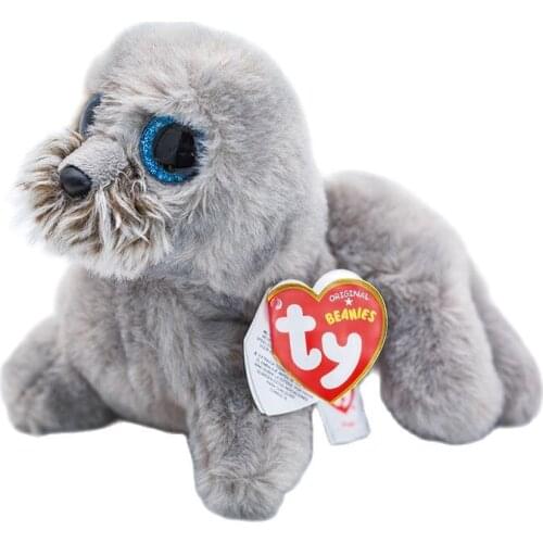 25CM Ty Beanie Wiggy Glitter Blue Big Eyes Super Soft Sealion Collection Kawaii Cute Plush Animal Doll Kids Toys Birthday Gifts