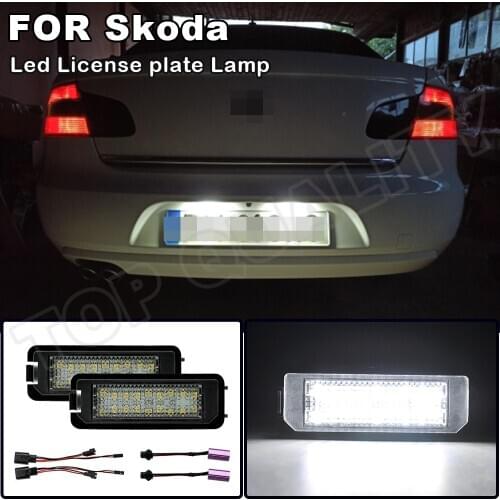 2x LED License Number Plate Tail Light Lamp For Bentley 06 08 For VW Porsche 987 997 Skoda Seat Car License Plate Light Exterior