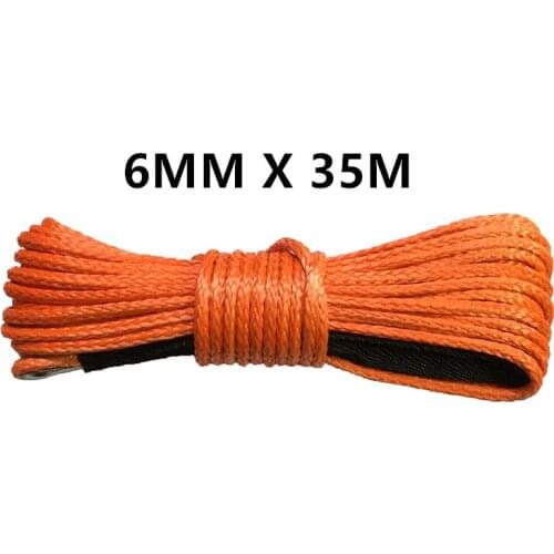 6mm x 35m synthetic winch lines uhmwpe cable plasma rope with sheath car accessories Free Shipping