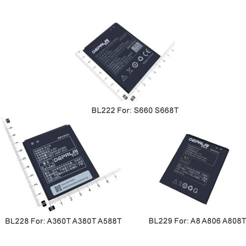 BL222 BL228 BL229 Battery For Lenovo S660 S668T A360T A380T A588T A8 A806 A808T High Quality Li-ion Cell Phone Batteries