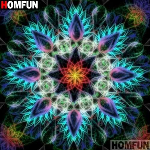 Homfun Full Square/Round Drill 5D DIY Diamond Painting "Mandala flower"3D Embroidery Cross Stitch Home Decor Gift A10007