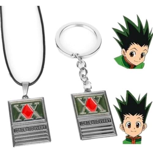 Anime HUNTER×HUNTER GON·FREECSS License Necklace Keychain Cosplay Custome Jewelry Props Pendant Unisex Accessories Halloween