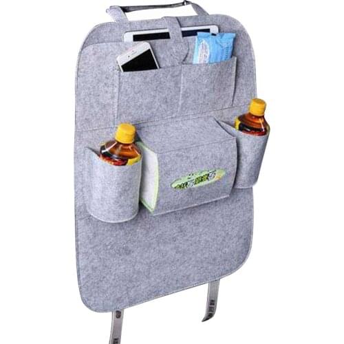 Car Seat back storage bag With adhesive strap and seat fixing belt phone drink magazine Multi pocke Travel Storage Holder bag