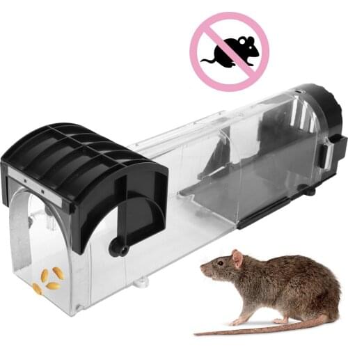 Safe Firm Plastic Reusable Household Mouse Catcher Rodents Trap Humane Smart Self-locking Mousetrap for Indoor Outdoor Garden