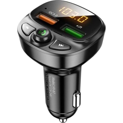 Bluetooth V5.0 FM Transmitter 18W PD QC3.0 USB Car Charger RGB Light LED Digital Display Wireless Radio Adapter
