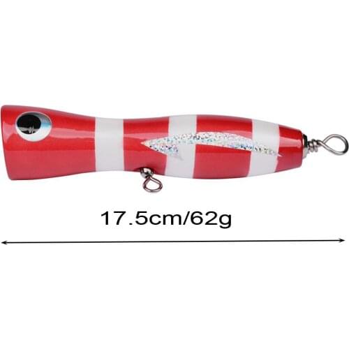 Wood Big ocean Large popper Wooden fishing lure Topwater popper Handmade Fishing Trolling Baits Spitter GT Surface Popping Lures
