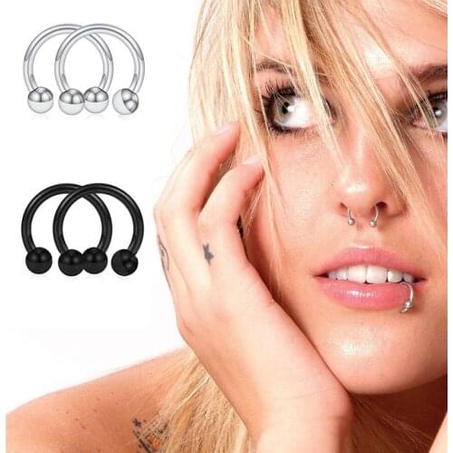 Hot Sale Anti Allergy Nose Ear Nail Eyebrow Nail Puncture Womens Sexy Lip Ring C-type Ear Bone Nail Hoop Spacer Ring Jewelry