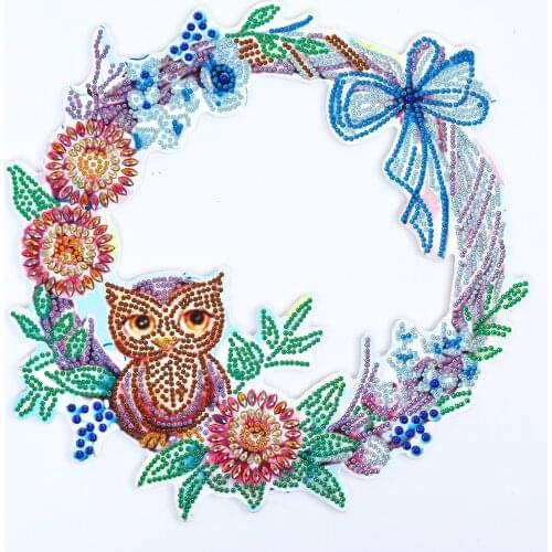 Cusack Cute Animal Flower Wreath DIY 3D Diamond Painting Cross Stitch Special Shaped Handmade for Festival Room Decoration Gift
