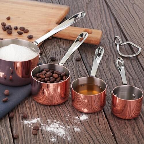 Multi-size Kitchen Measuring Spoon Durable Practical with Long Handle Baking Measuring Cup Stainless Steel Utensil Kit
