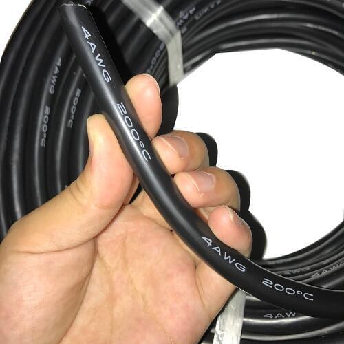 4awg 25 Sqaure Stranded Wire 0.2m/0.5m/0.8m/1m with copper nose Hook-up Flexible Silicone Rubber Insulated Tinned Copper 3KV