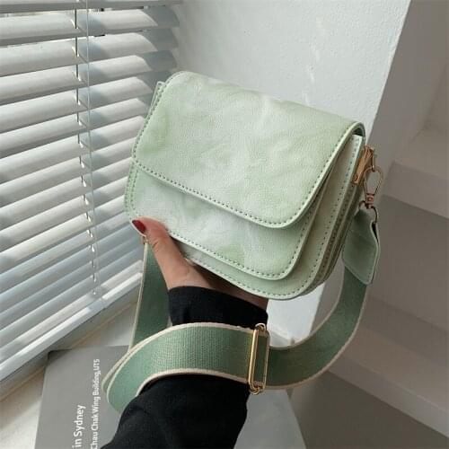 Fashion Designer Wide Strap Shoulder Crossbody Bag for Women Handbag Purses 2021 New Small Flap Ladies Messenger Bags Qualited