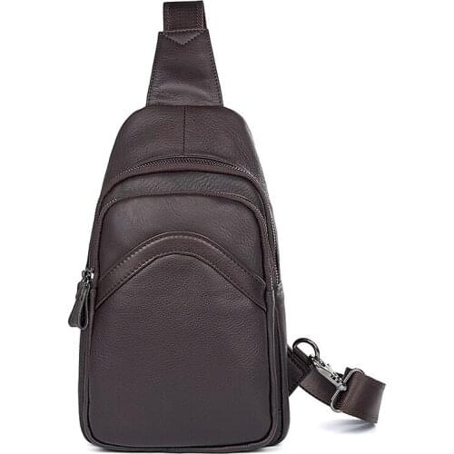 Luufan Fashion Mens Chest Bag Leather Korea Satchel Messenger Bag Casual Crossbody Bags Male Messenger Shoulder Bag Chest Pack