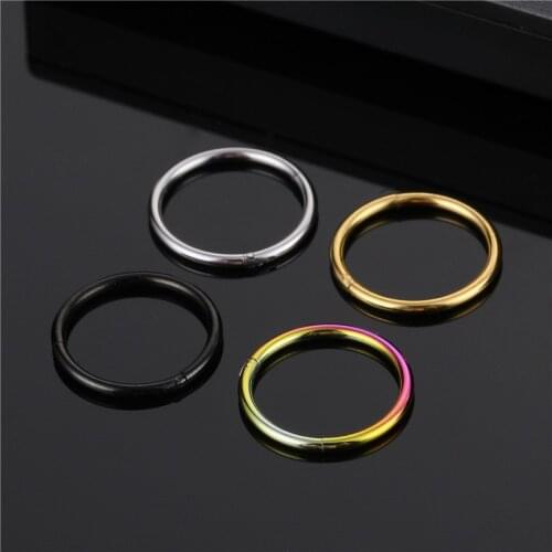 New 1PC Fake Piercing Nose Ring Alloy Nose Piercing Hoop Septum Rings for Women Jewelry Gifts Fashion Fake Piercing Fight Ring