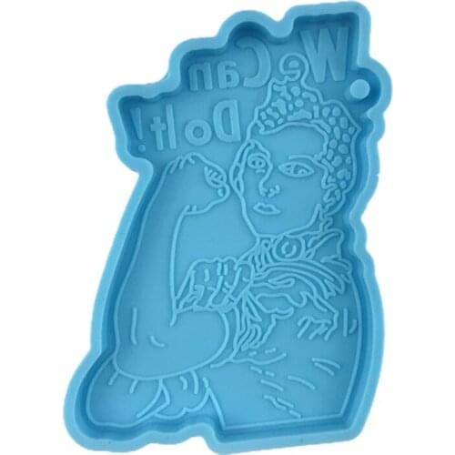2021 New We Can Do It Keychain Epoxy Resin Mold Jewelry Necklace Pendant Silicone Mould