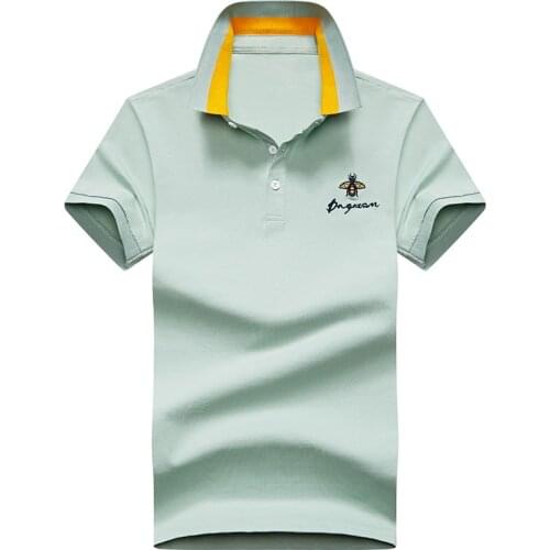 New Embroidery Polo Shirt Men Summer Short Sleeve Solid Color 95% Cotton Breathable Outdoor Sports Polo Men M-4XL Polo Homme