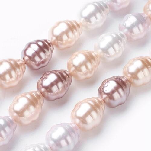 2 Strand Electroplate Shell Pearl Beads Strands for jewelry making DIY Bracelet Necklace Accessories Decor about 26pcs/strand