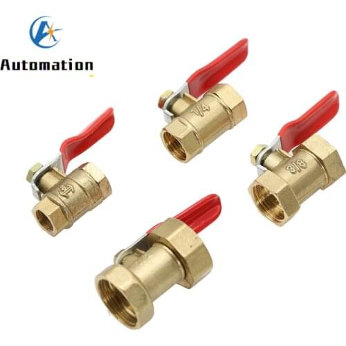 Pneumatic 1/4'' 3/8'' 1/2'' BSP Female Thread Mini Ball Valve Brass Connector Joint Copper Fitting Coupler Adapter Water, Air