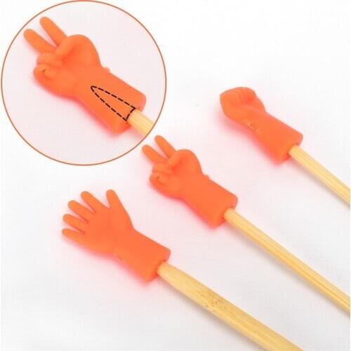6PCS Gesture Shape Protectors For DIY Weave Knitting Needles Non-slip Needle Tip Stoppers Stitch Tail Buckle Sewing Accessories
