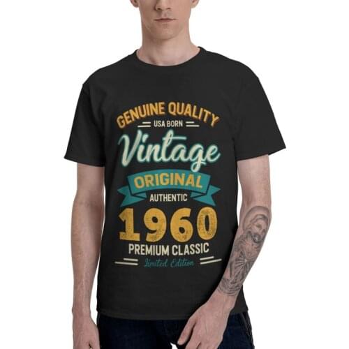 USA Born Vintage 1960 T-shirt Mens Streetwear T Shirt Short Sleeve Cotton Classic 61th Birthday 61 Years Old Tshirt Urban Tee