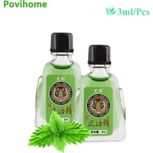 1Pcs 3ml Tiger Balm Mint Cooling Oil Mosquito Bite Anti-itch Cream Relieve Cold Dizziness Headache Muscle Pain Relief Plaster