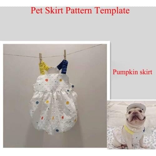 Trend DIY Pet Dog Cute Pumpkin Skirt Pattern Pumpkin Sling Skirt Template Bucket Short Skirt Drawing Size S-XXL Provide Tutorial