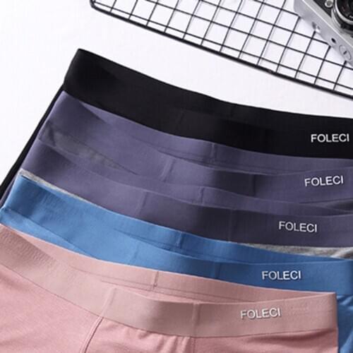 Ultra Thin Underpants Men Bamboo Seamless Underwear Boxers Brand Cool Touch Sexy Boxershorts Boy Pink Boxer Homme Letter Ptinted