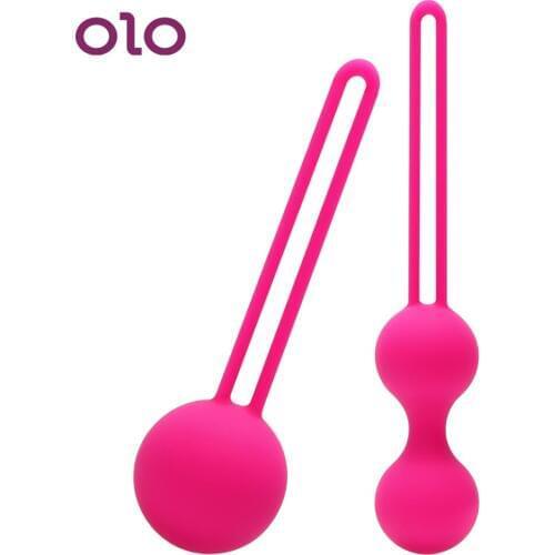 OLO Vibrator Vagina Tightening Love Ben Wa Ball 2Pcs/Set Smart Vagina Trainer Exercise Silicone Kegel Ball