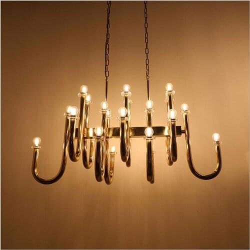 All copper post-modern light luxury crystal chandelier creative designer hotel bedroom living room dining room porch stair chand