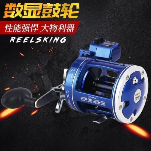 Weimostar 12BB Big Fishing Reel Fish Lures Cast Drum Wheel Containing Fish Line Counter Sea Boat Trolling Fishing Wheel