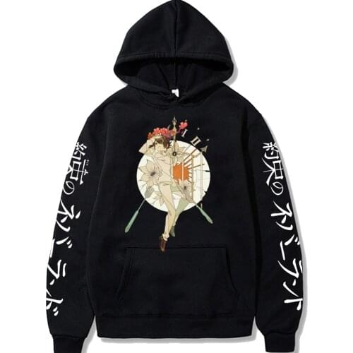 Anime Japanese HoodieThe Promised Neverland Casual Hoodie Sweatshirt Harajuku Ray Printing Hoodie Men Women Unisex Top Hoodie