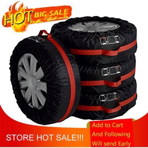 1PC 4pcs Car Auto Spare Tire Wheel Protection Covers Black and Red Storage Bags Carry Tote Cover Vehicle Wheel Protector