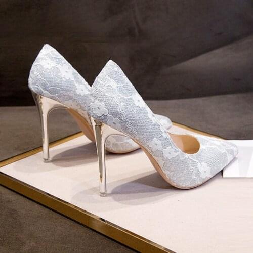 Pointed High Heels Women 2021 New All-match Stiletto Sequin Crystal Bridesmaid Shoes Wedding Bridal Shoes Ladies Single Shoes