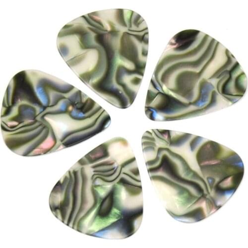 100pcs/lot Abalone Seashell 0.71mm Medium Celluloid Guitar Picks Plectrums for Acoustic Electric Guitar Bass