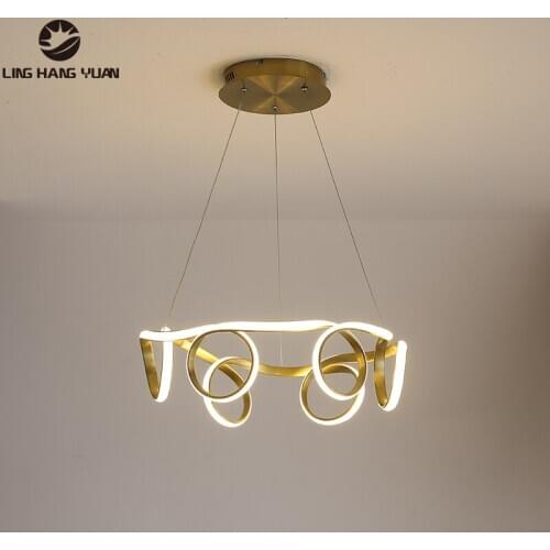 110V 220V Gold Modern Led Chandelier Home Decoration Hanging Chandelier Lighting for Living room Dining room Kitchen Luminaires