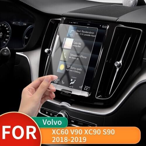 180*135mm Car LCD Screen Sticker GPS Navigation Screen Tempered Steel Protective Film For Volvo V90 XC90 S90 XC60 2018-2019