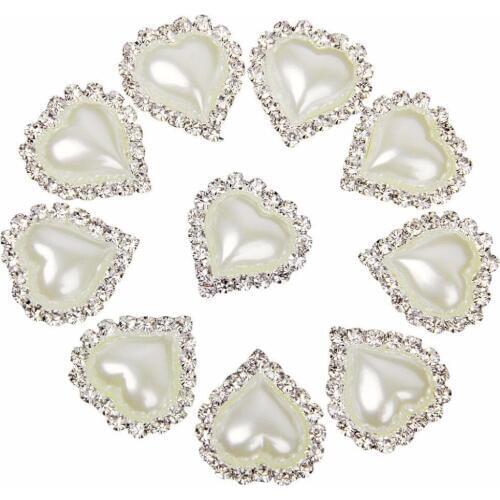 2018 Real Special Offer 10pcs White Faux Flatback 20*25mm Rhinestones Diy Hair Interspersed Button Shiny Wedding Accessories