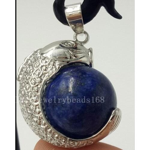 25x30mm Beautiful Aventurine Lapis Lazuli Howlite Pink Crystal Carnelian Goldstone Opal Round Women Men Pendant Bead WFH338