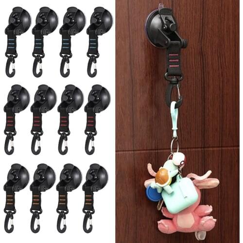 4 Pcs With Securing Hook Durable Tie Down Suction Cup Anchor Multifunction Travel Camping Tarp Luggage Universal Car Side Awning