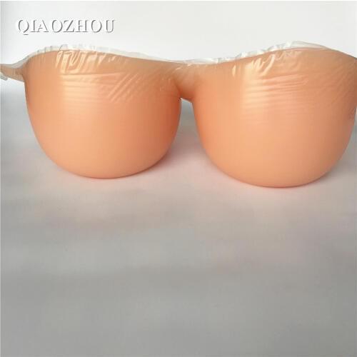 4100 g/pair one piece fake silicon breasts with bra straps real soft false boob prosthesis