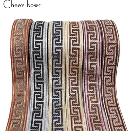 5Y/lot 30mm Folk-custom Ribbon Embroidery Jacquard Technology Ribbon Curtain Making Material DIY Christmas Apparel Sewing Fabric