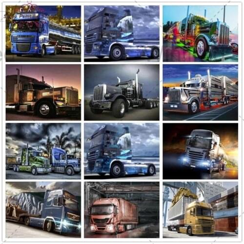 DIY Diamond Embroidery Cool Truck Diamond Painting Full Square Round Diamond Mosaic Pictures Of Rhinestones Diamond Home Decor
