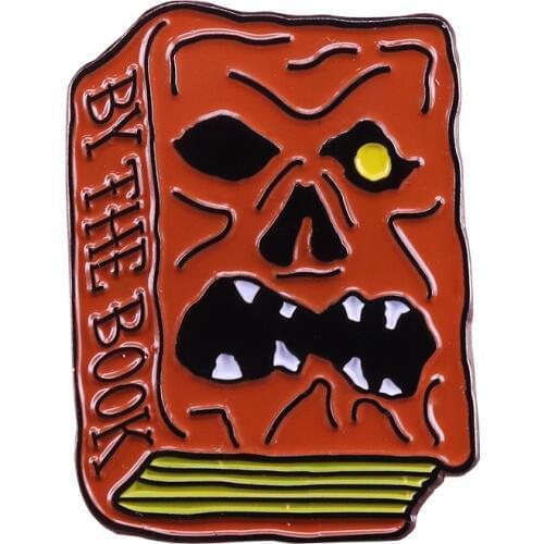Army of darkness skull brooch Evil Dead fans gift Necronomicon horror pin bookworm badge Gothic Halloween jewelry