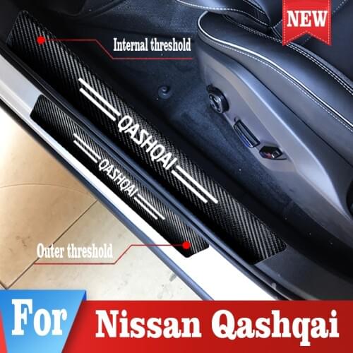 Car Door Threshold Stickers For Nissan Qashqai PU leather Sticker 4pcs/set Auto Door Sills Protector Decals Cover Accessories